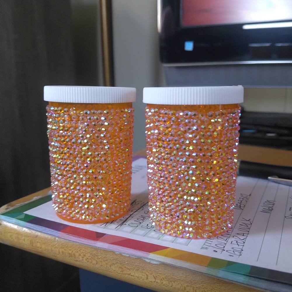 Blinged Out Perscription Medication Bottle
